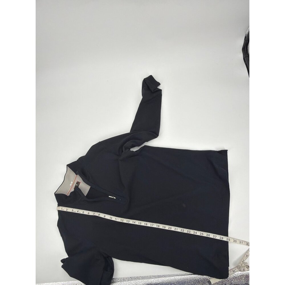 Left Coast Tee Mens Large Pima Cotton Pullover Quarter-Zip Top Black Neutral - Picture 8 of 8